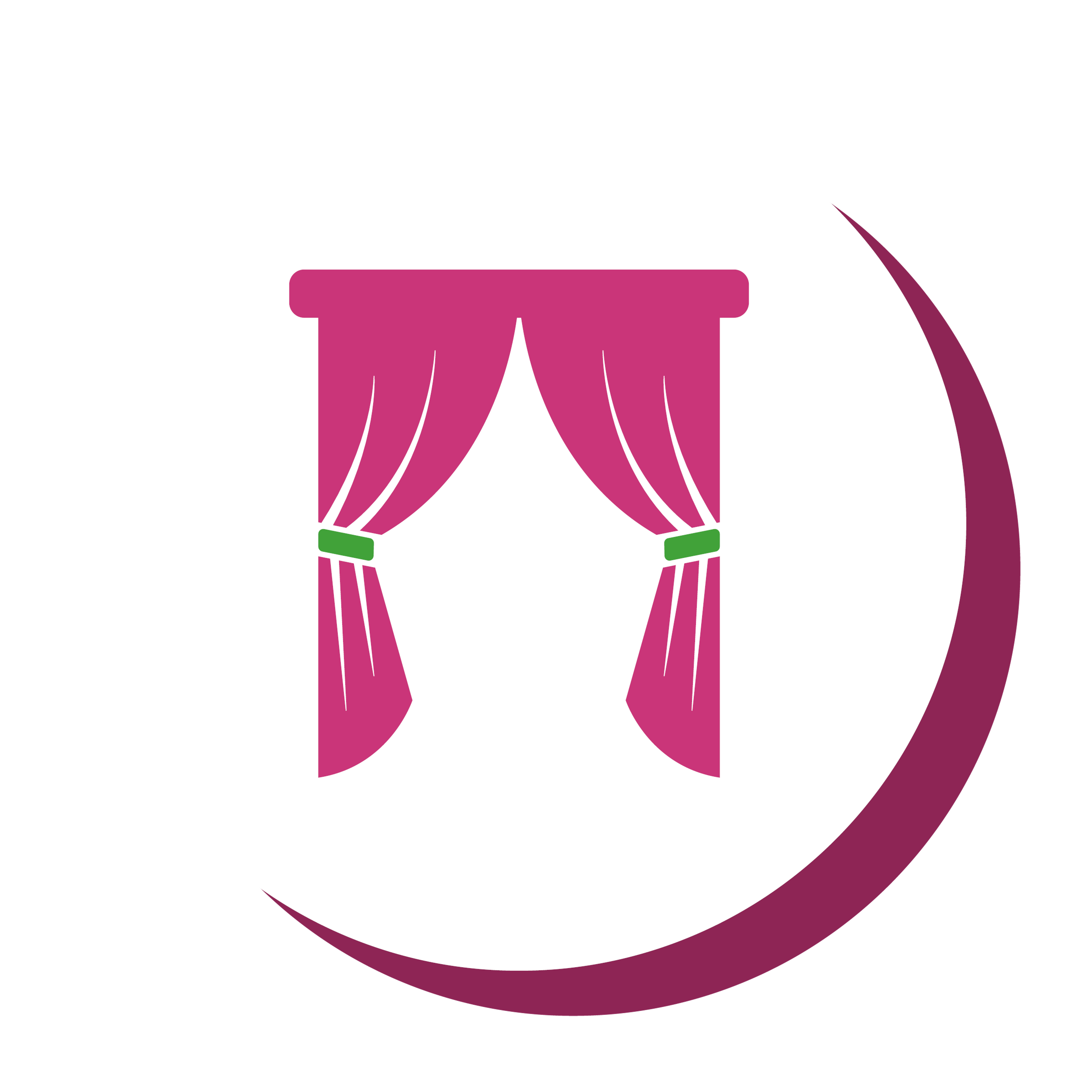 Icon in green and pink