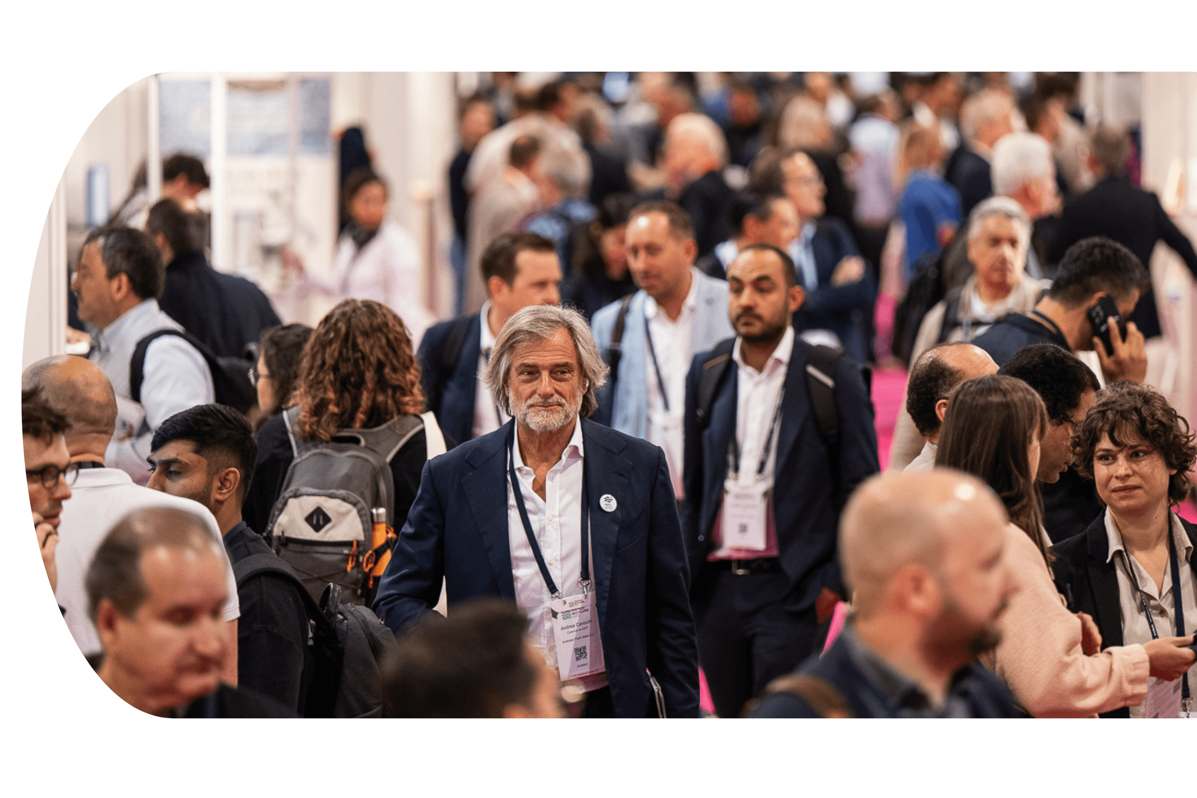 Busy aisle at Textiles Recycling Expo